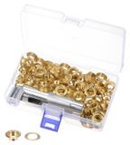 100 jeux d'œillets dorés de 10 mm avec outils assortis, emballés dans une boîte