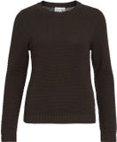 Vidalo Vila Trui Vidalo O-neck L/s Knit Top- Noos 14082767 Coffee Bean Dames Maat - XXL