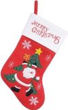 Merkloos / Sans marque Kaemingk B.V. Rood/witte kerstsok kerstversiering met Kerstman/kerstboom 40 cm