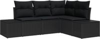 vidaXL Tuinbank Set Zwart Polyrattan