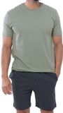 Mey Heren pyjama Midnight Classic Eden green geruit korte mouw 100% Katoen L