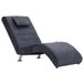 VidaXL Massage chaise longue met kussen kunstsuède grijs
