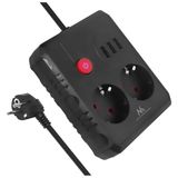 Maclean MCE388 B - Stekkerdoos - 2 stopcontacten + 3xUSB - 3 m - Zwart