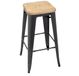 Bolero Stalen Barkruk Met Houten Zitting - Grijs (4 Stuks)