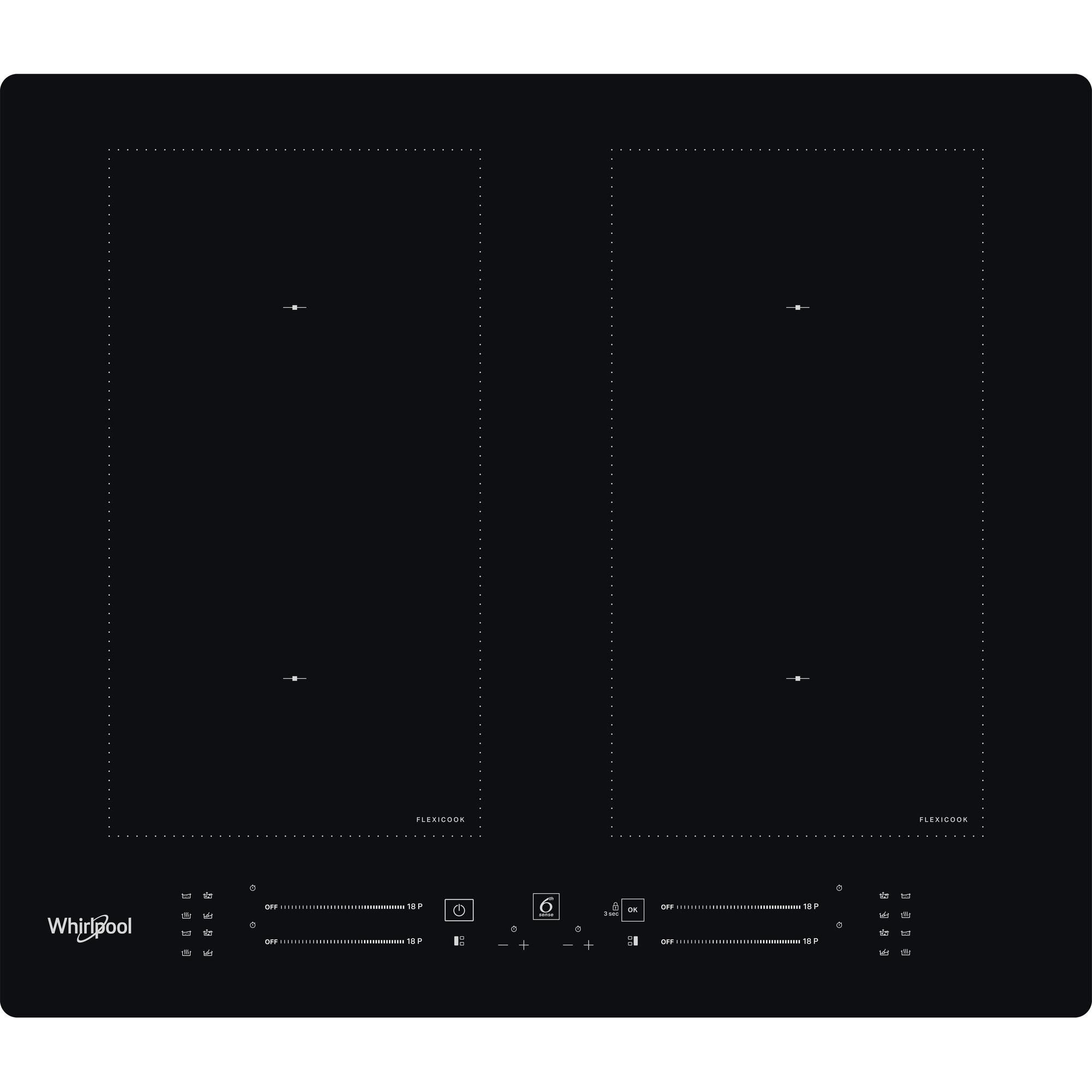 Whirlpool WL S1360 NE Inbouw Inductiekookplaat | Zwart | 4 Kookzones | 59 cm