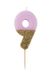TALKING TABLES - Prikkerkaars cijfer 9 roze en goud glitter 13,8 cm voor verjaardagstaart