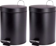 MSV Pedaalemmer - 2 stuks - Metaal - Zwart - 5 liter