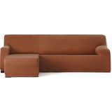 ECOMMERC3 Bankhoes voor chaise longue, korte mouw, links, bi-elastisch, ademend, hoes voor chaise longue, kleur ketel, elastieken en schuimstof, bescherming tegen slijtage
