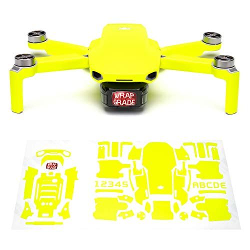 WRAPGRADE Skin Stickers Compatibel met DJI Mini 2 (NEON YELLOW) - 4589892336733