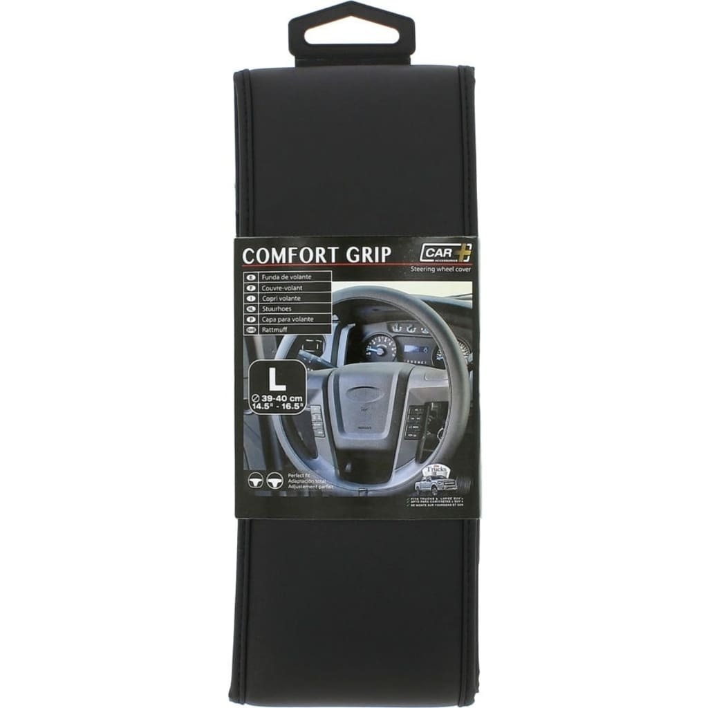 Car Plus stuurhoes Comfort Grip uni kunstleer zwart 41-42 cm