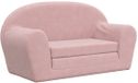 vidaXL Kinderslaapbank - 2-zits - zacht - pluche - roze