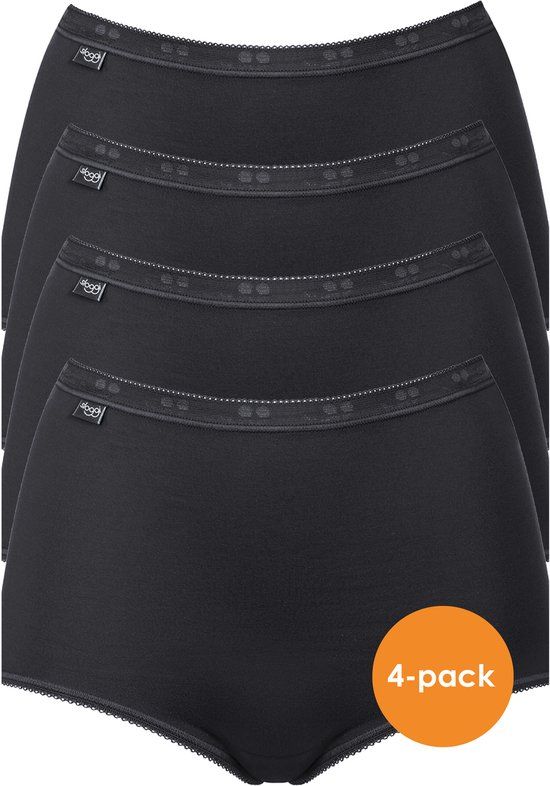 sloggi Basic+ Dames Maxi slip - 4-pack - Zwart - Maat 54