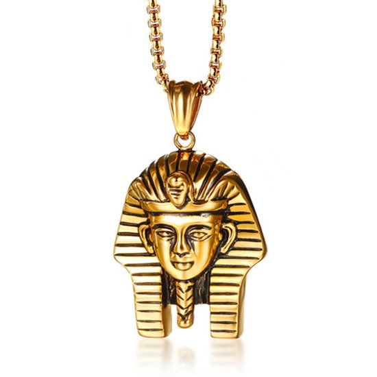 Mendes Herenketting Edelstaal Verguld Egyptische Farao