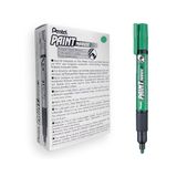 Pentel Paint Marker Permanente Marker, MMP20, groene inkt, 12 stuks