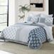 PANGUSHAN Dekbedovertrekset, kingsize, 100% katoen, bedsprei, quilt, patchwork, omkeerbaar bloemendekbed voor kingsize bed, blauw/grijs/wit bedsprei, lichtgewicht dekbed voor het hele seizoen, 3-delig