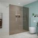 Fortifura Galeria douche - 180x200cm - glas rook - arm wand - mat wit