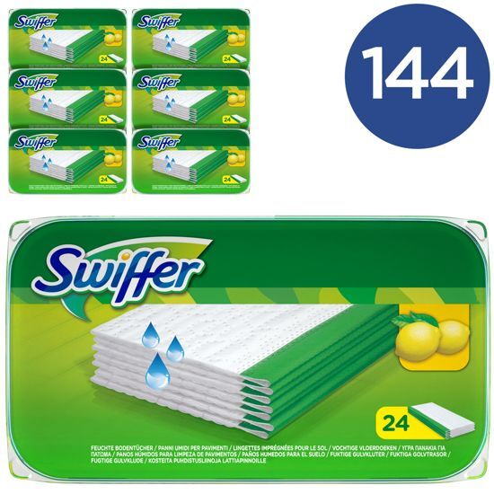 Swiffer Nat navulling - Voordeelverpakking 144 Stuks 6x24 - Vloerdoekjes