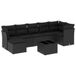 vidaXL 8-delige Loungeset met Kussens, Zwart, Poly Rattan