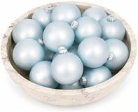 Krebs Kerstballen - 16x stuks - bleu clair - verre - 7 cm