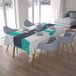 Bonamaison Tafelkleed, Anti-Mold, Sneldrogend, Waterdicht, 100% Polyester Tafellaken, Turkoois, wit, 140 x 200 Cm