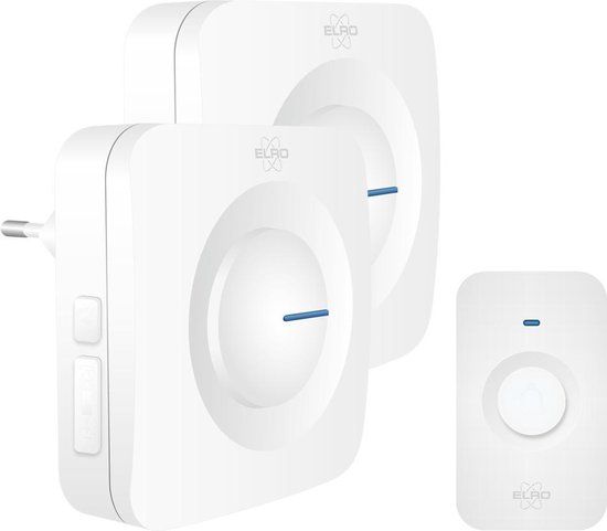 ELRO DB3000 Draadloze Deurbel Set - 2 Ontvangers - 300m - Wit