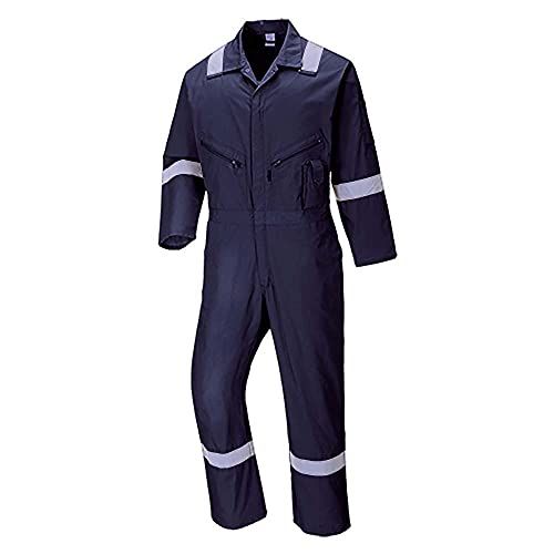 Portwest Iona katoen overall werk slijtage overalls Ketel pak Heavy Duty Protective, 4XL, marineblauw