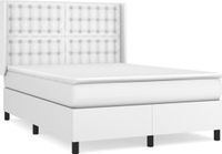 vidaXL Boxspring met matras - kunstleer - wit - 140x190 cm