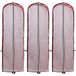 HIMRY 3 Stuks Ademende Opvouwbare Kledinghoes Beschermhoes 150 cm lang, voor Jurken/Avondjurken/Pakken/Jassen, met Lange Ritssluiting en Twee Zakken voor Accessoires, Donkerrood KXB1007-darkred-3x