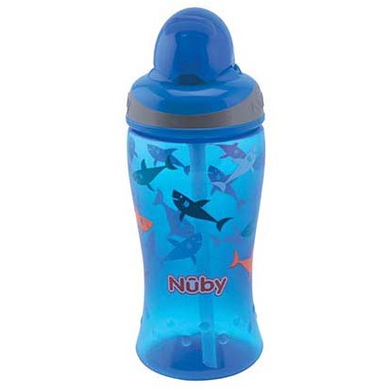 Nuby Nûby drinkrietfles Soft Flip-It 360ml vanaf 12 maanden, blauw