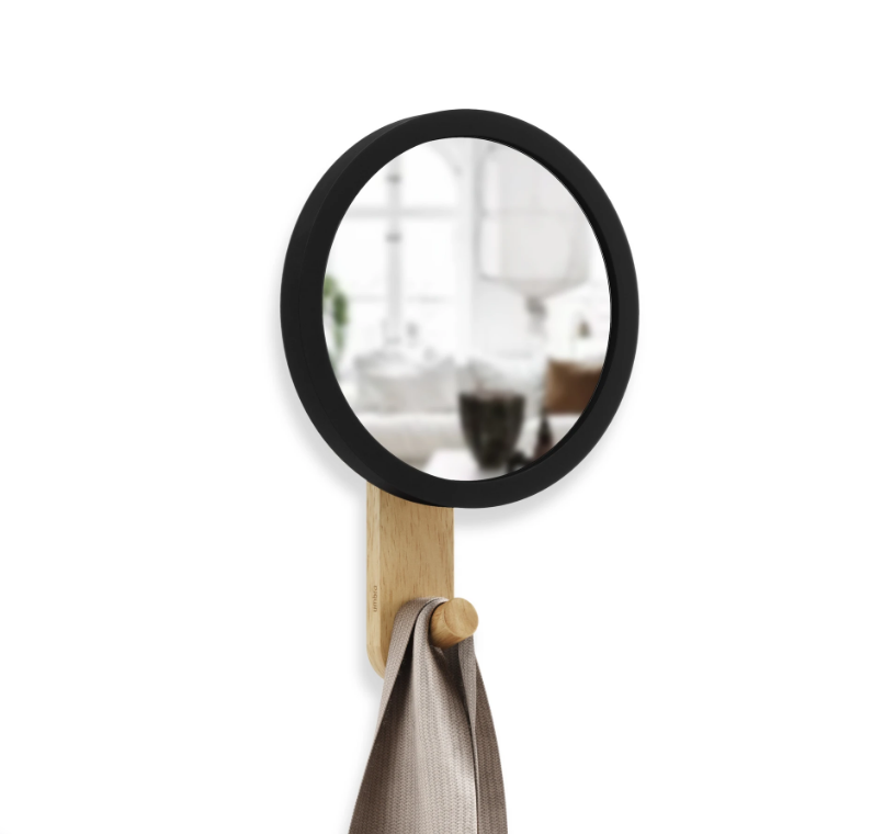 Umbra 318410-045 Wandspiegel - Rond - Zwart/Hout - 15x23x6 cm