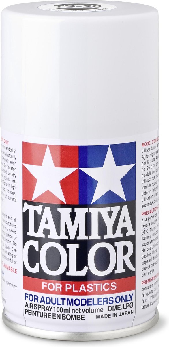 tamiya TS-26 White - Gloss - Acryl Spray - 100ml Verf spuitbus