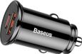Baseus Autolader met USB C en USB A 4.0 30W - Zwart
