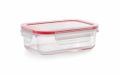 Ibili Lunchbox 754704 Borosilicaatglas Transparant RVS Vergrendelbare deksel Luchtdicht Rechthoekig 400 ml