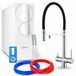 Ari Highflex Robinet de cuisine avec système de filtration d'eau, système d'osmose inverse sans réservoir 800 GPD, laiton, cartouche en céramique, aérateur, chrome, pivotement à 360 degrés