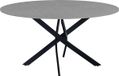 Happyment Diva Table à manger ronde - Aspect marbre - Gris - 4 personnes - Pierre frittée - Intérieur & Extérieur - 150x150x76 cm