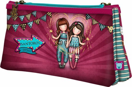 Gorjuss Fireworks Maroon Double Carry-all - 21.5 x 11.5 x 5 cm - Brown