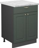 Vicco Fame-Line Keukenonderkast – 60 cm met lade, WB Marmer Groen-Goud Landhuis