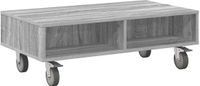 vidaXL Bijzettafel met wielen Grijs Sonoma 90 x 50 x 30 cm