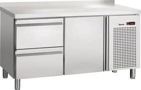 Bartscher Koeltafel S2T1-150 MA opstaande rand | 2 deuren, 2 laden | 110852MA