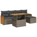 vidaXL 6-delige Loungeset met Kussens, Poly Rattan, Acacia, Grijs