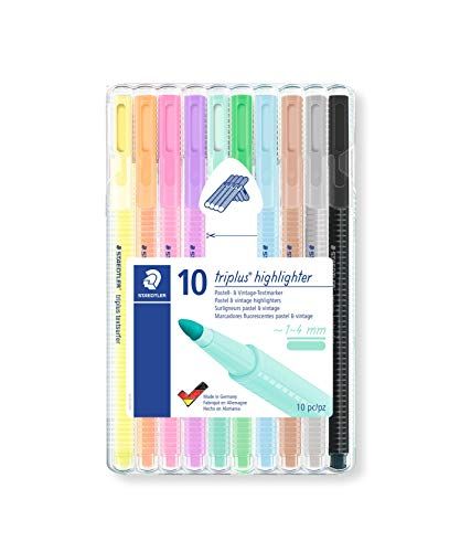 STAEDTLER Triplus Highlighter Set - 10 Pastel Colors