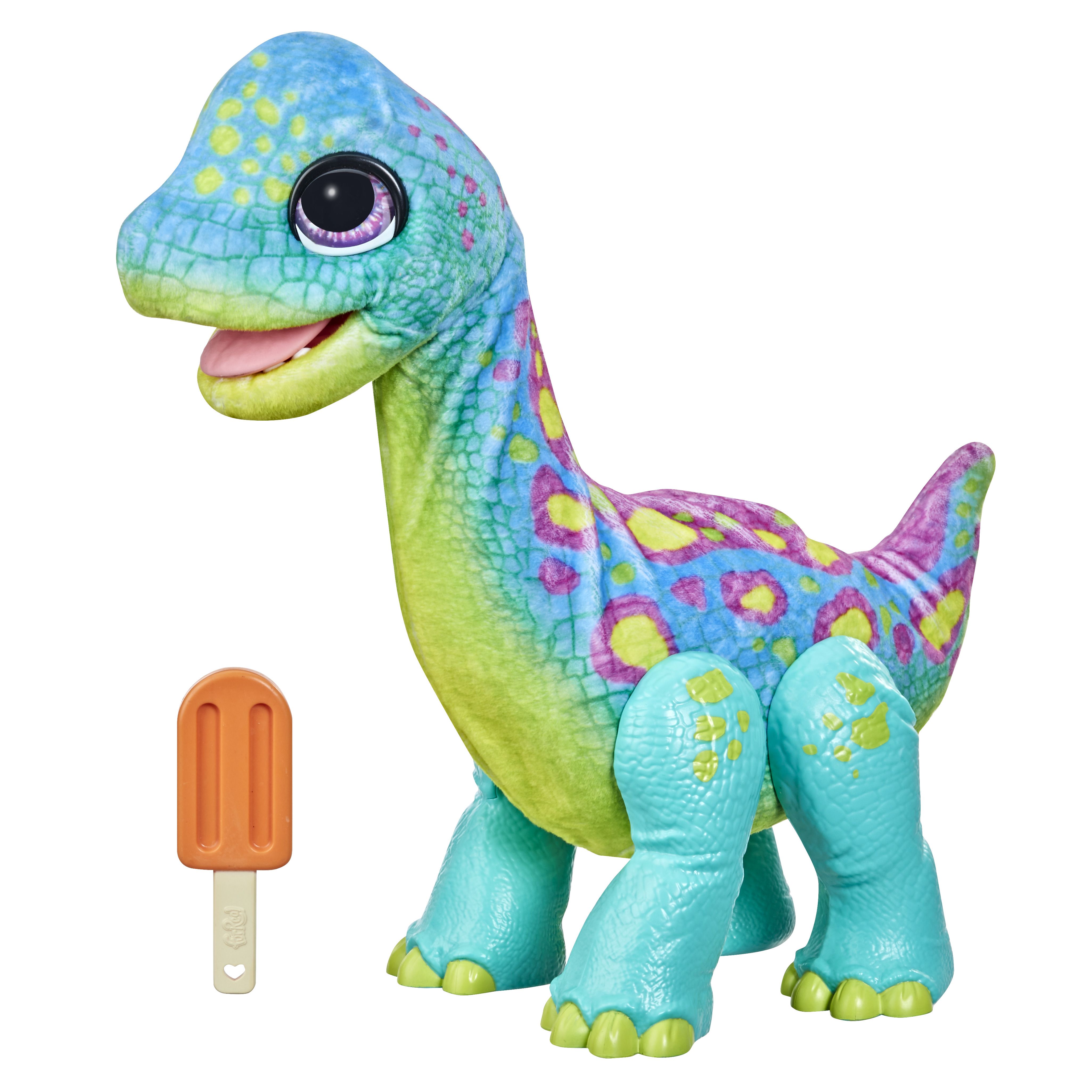FurReal Snackende Sam de Bronto Dinosaurus Pluche Meerkleurig