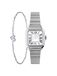Lucardi Dames Regal stalen horloge met gratis armband - Horloge - Alloy - Zilverkleurig -