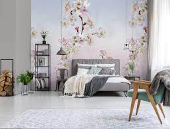 Live in Behang poster Colorful florals en retro sweet blossom