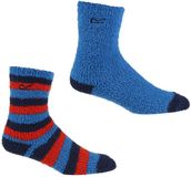 Regatta Kindersokken Cosy (x2) Hawaiian Blue Gestreept 31-34 Unisex Polyester/Elastaan