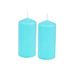 Homéa Set van 2 Pijlerkaarsen D5 x H10 cm Essentiel Blauw