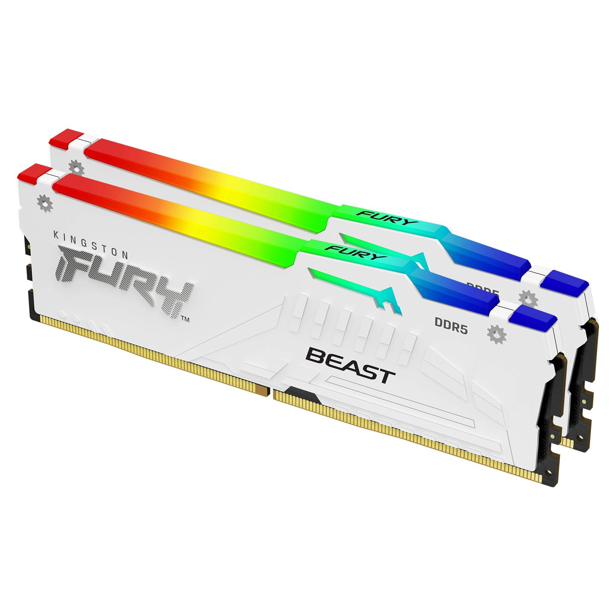 Kingston Technology 32GB 6000MT/s DDR5 CL40 DIMM (Kit van 2) FURY Beast White RGB XMP