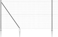 vidaXL Euro-hek met grondpennen 10 x 1,5 m PVC-coated staal grijs mesh