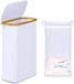 Merkloos Wasmand met deksel - smal en opvouwbaar - 60 liter - wit - bamboe