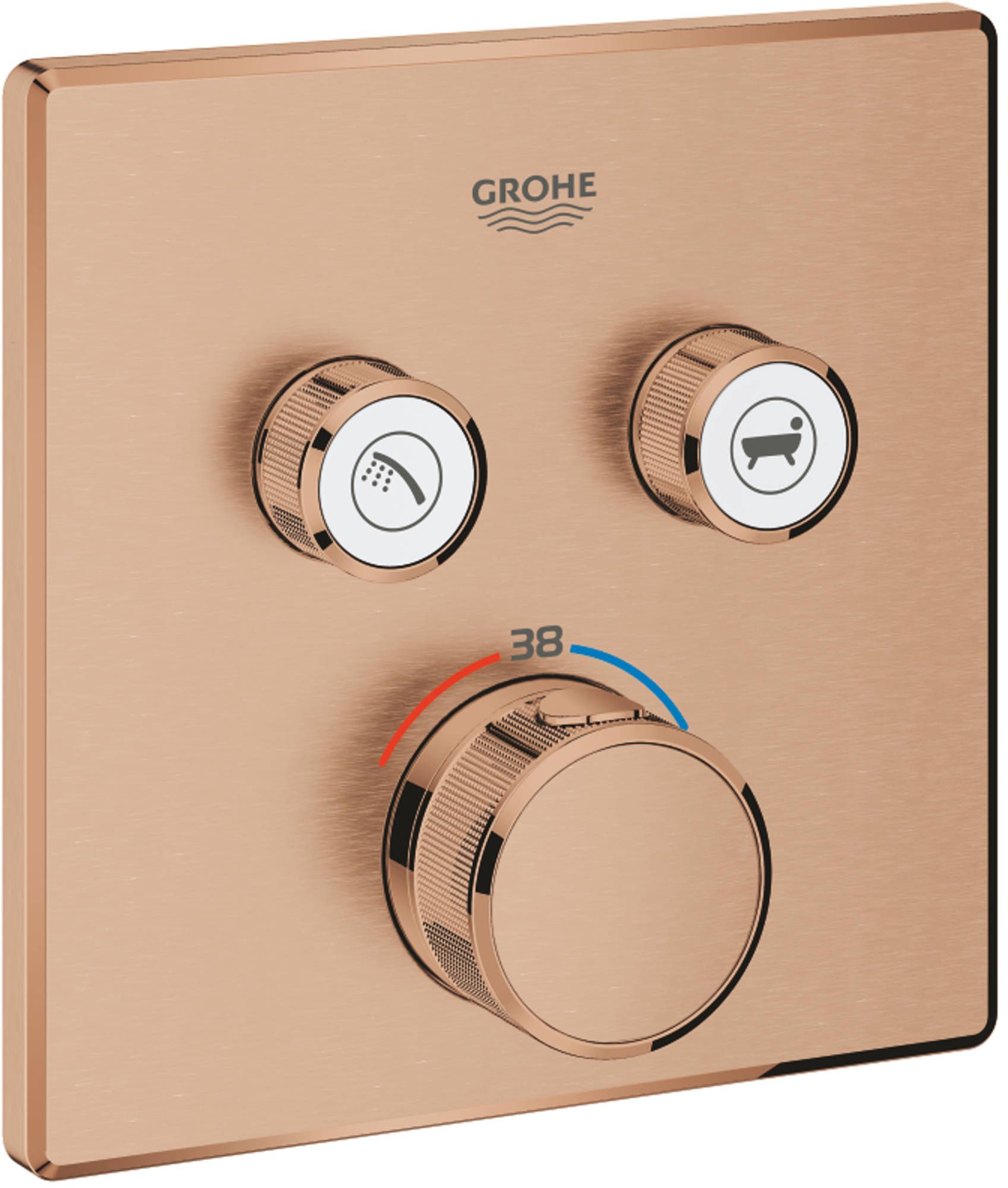 GROHE Grohtherm Smartcontrol Douche Opbouwdeel Vierkant Warm Sunset Geborsteld
